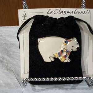 ExClaymations Polar Bear Brooch from Art To Wear